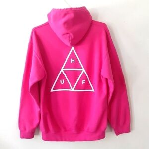 💥HOST PICK💥Huf Skateboard Triple Triangle hoodie,Hot Pink,M